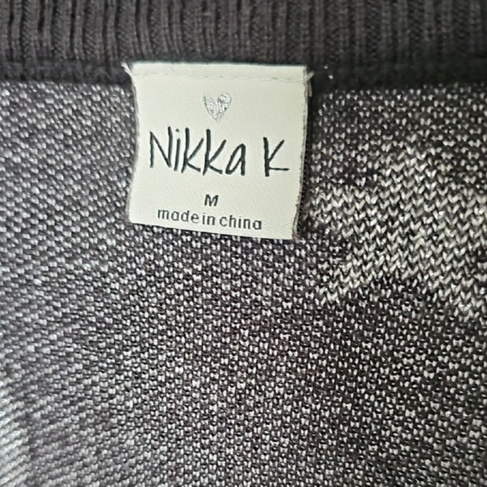 Nikka K Celestial Cosmic V Neck Button Front Crop Cardigan Size Medium - Picture 3 of 8
